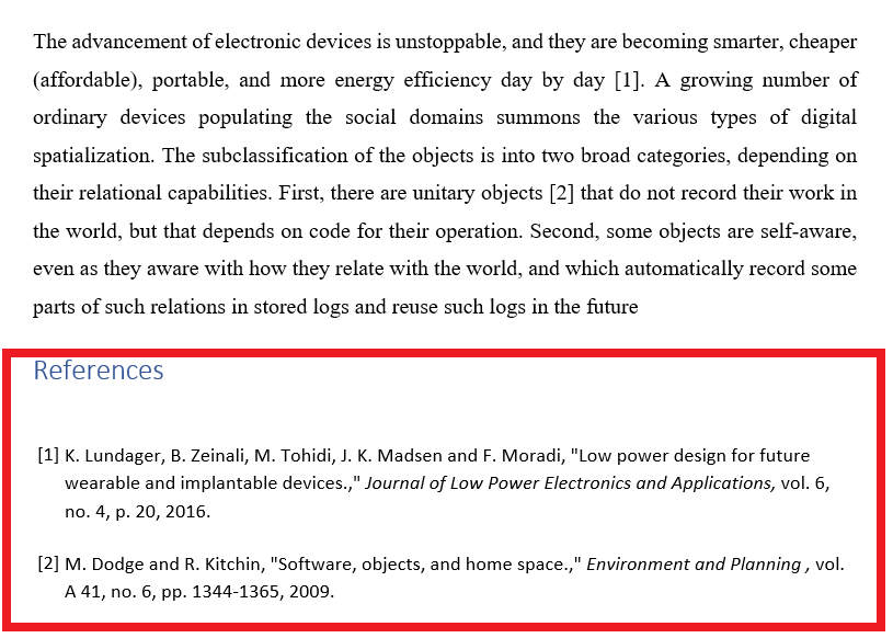 Microsoft Word Bibliography Listing Example