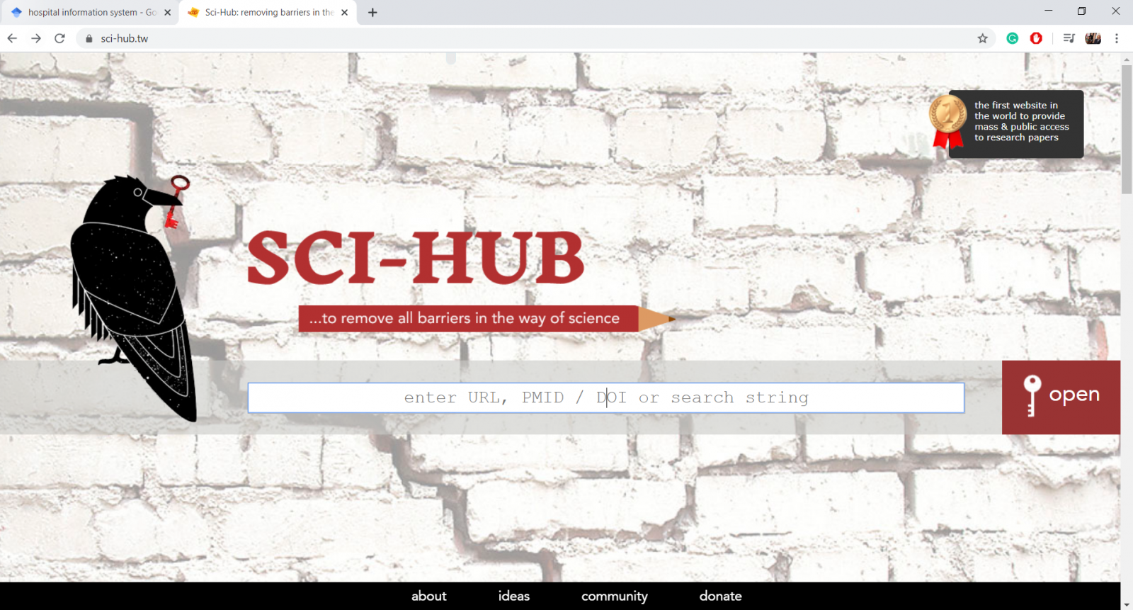 SCI HUB homepage